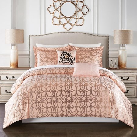 CHIC HOME 7 Piece Sherwin Comforter Set, Blush - Twin Extra Large BCS23995-BIBTX-US